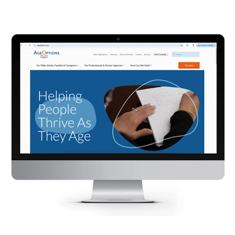 full page screenshots of the ageoptions website redesign project secondary pages