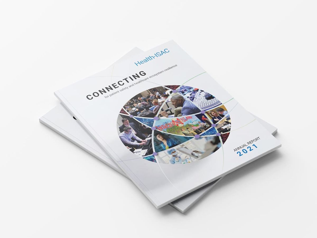 Two stacked copies of the annual report