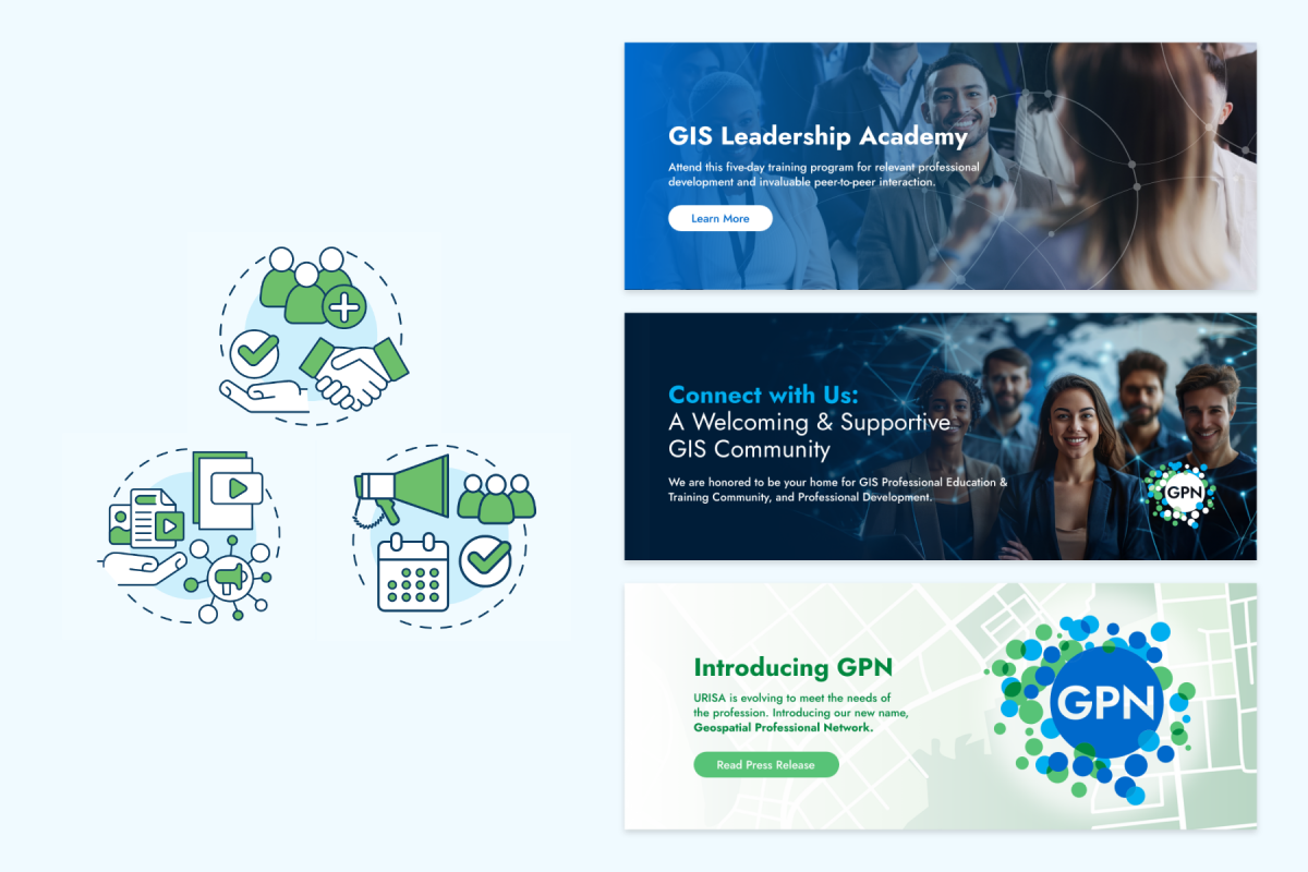 Example of GPN branded website sections